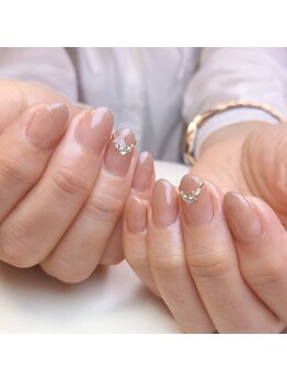 ピオニーネイル(peony nail)/オーロラビジュー&ダブルグラデ