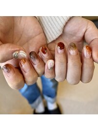 秋色ニュアンスネイル