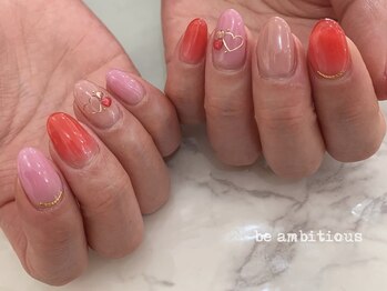 ネイルサロンアンドスクール ビーアンビシャス(be ambitious)/シンプルアート★6800円