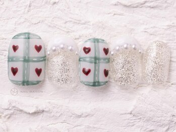 ネイルメゾン 渋谷店(NAIL MAISON)/ハートチェック韓国パール¥9000