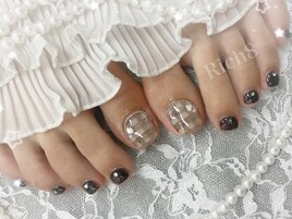 ギンガムチェック☆フットネイル