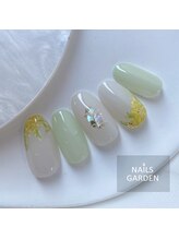 ネイルズガーデン(NAILS GARDEN)/ミモザ×フラワーネイル