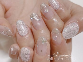 リル(RIRU)/ピンクツイードネイル