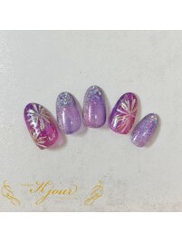 華やか花火ネイル