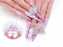 ネイルコレクション ピンク(Nail Collection Pink)/3Dフラワー☆ビジュー☆成人式