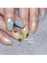 たゆ ネイル(たゆnail)/向日葵アート夏ネイル