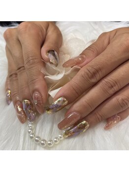 フリーミ(FREEME)/ピンク×ストーンアート