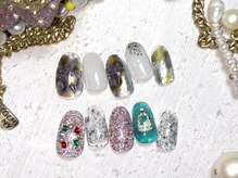 シーグラス(SeaGlass)/メタリックフラワー、クリスマス