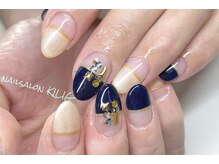 ネイルサロン キリグ(KILIG)/ネイビーストレートフレンチ