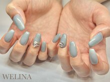 ウェリナ 藤沢(welina)/ワンカラーネイル＋パーツ追加