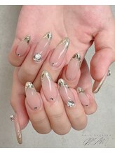クリーム(Nail Atelier CREAM)/長さだし10本+ガラスフレンチ