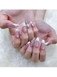 大人ガーリーネイル