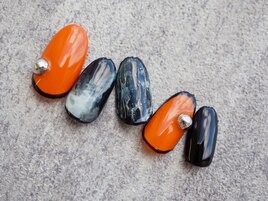 モード琥珀 墨アートネイル