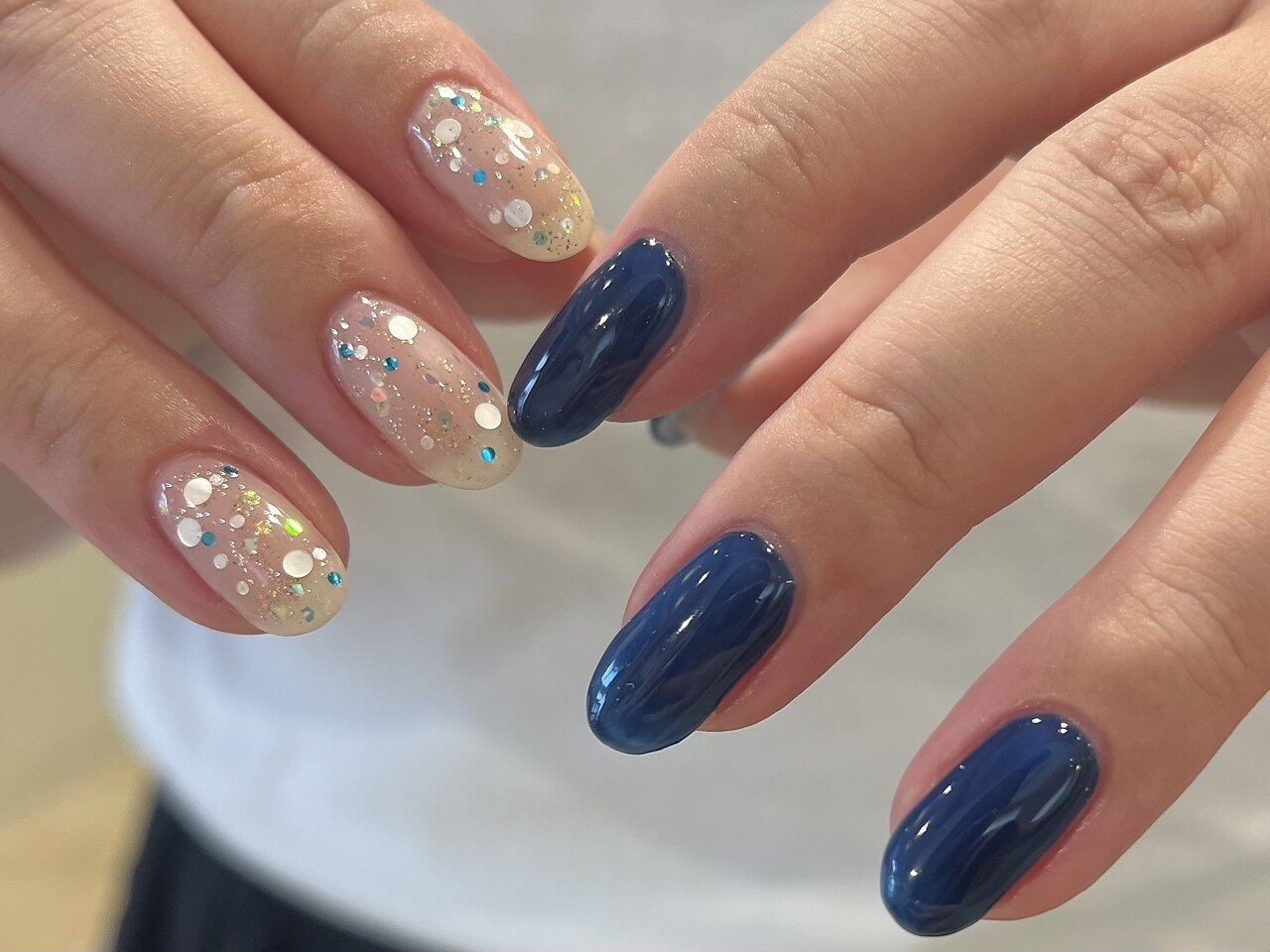 ネイルチップ オーダー ネイビー キルティング 韓国 マグネット フレンチ 青 ネイルチップ オーダー ネイビー キルティング 韓国 マグネット