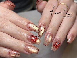 バレンタインネイル