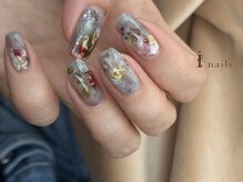 アイネイルズ 吉祥寺店(I nails)/寒色モードインクフラワー