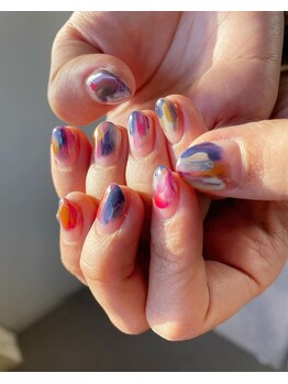 ユージューネイルルーム(UJU nail room)/5色ぬりかけ