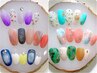 【ケア付認定サロン】　ジェルネイル　アート4本付シンプルコース　￥６１００