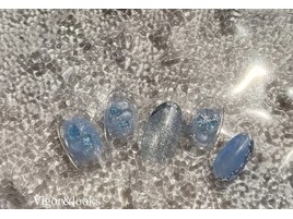 寒色系 水面 マグ ブルー
