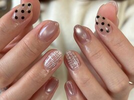 ドットピンクツイード¥7500