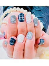 ルシア(LUCIA)/冬ネイル　手書きネイル
