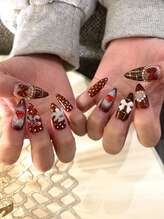 ブルーデイジー 栄本店(Blue daisy)/ハート&リボンクリスマスネイル