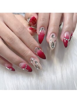 ララアンジュ(LaLa-Ange)/赤グラデネイル