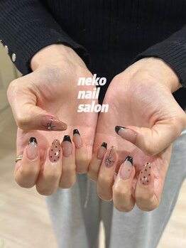 ネコ(Neko)/フレンチ　マグネット　ドット