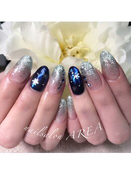 ラメグラデーションとミラー