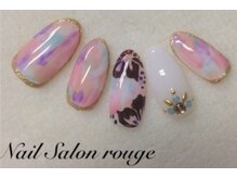 ネイルサロン ルージュ(NailSalon rouge)/夏ネイル　マーブルネイル