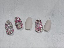 シーグラス(SeaGlass)/定額アートツイードネイル