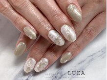 ネイルアトリエルカ(nail atelier LUCA)/W-599 大人ミラーリボンネイル