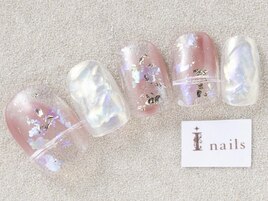 オーロラフレークネイル￥7000