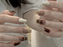 モルフォネイル(Morpho nail)/#ブラウン#ニュアンス#大理石