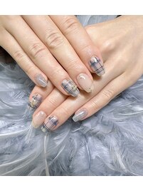 定額チェックネイルボーダー