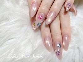 持ち込みデザインフラワーネイル