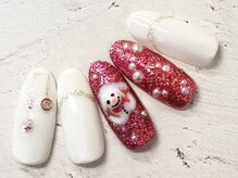 コルン/雪だるまネイル