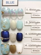 ネイルサロン カラーエイト(Nailsalon COLOR.8)/定額フットネイル【青】
