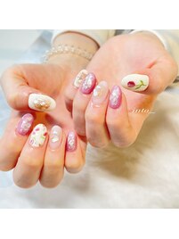 チューリップネイル　ピンク