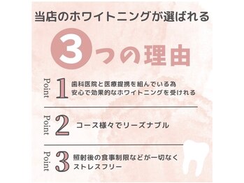 ホワイトニングショップ 池田店/【当店が選ばれる3つの理由】