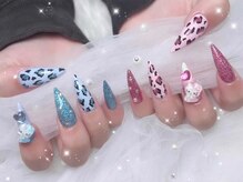 ベルグローアルファネイル(BELLE GROW ALPHA NAIL)/ヒョウ柄×キャラクターネイル
