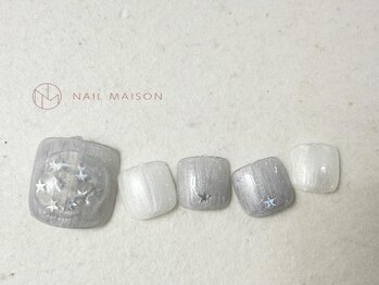 ネイルメゾン 梅田(NAIL MAISON)/パールグレーぷっくりネイル