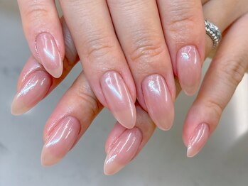 フォフォネイル 自由が丘(Fofo nail)/【透け感白ミラー】