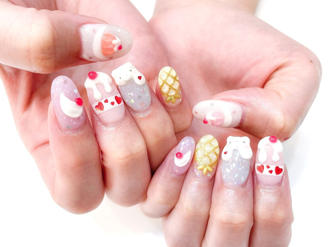 3dネイルパーツ 誕生日 バースデー ネイルパーツ ケーキ パーツ ピンク