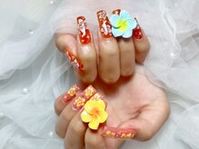 プティ アイビューティ 京橋店(peTiT eyebeauty)/プルメリアネイル　ハイビスカス