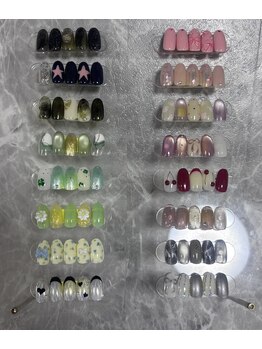 ジゼル 鹿児島中央駅店(GISELe)の写真/15種類のデザインからお選び頂きます。色変更・配置変更OK★リーズナブルで高技術と人気のサロン3号店！