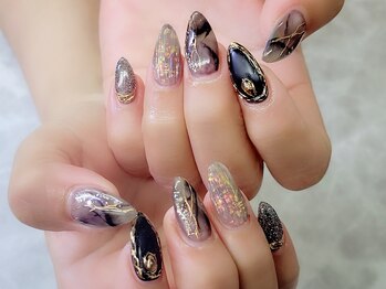 ネイルサロン シェル(Nail Salon SHELL)/バカラ×大理石ネイル★
