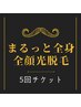 【新春チケット】痛みの少ない《まるっと全身＆全顔光脱毛》5回 ￥99.000→