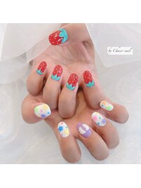 イチゴと星ネイル＊