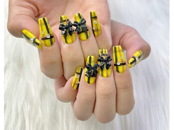 マイネイル 池袋(My Nail)/イエローチェックネイル★
